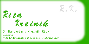 rita kreinik business card